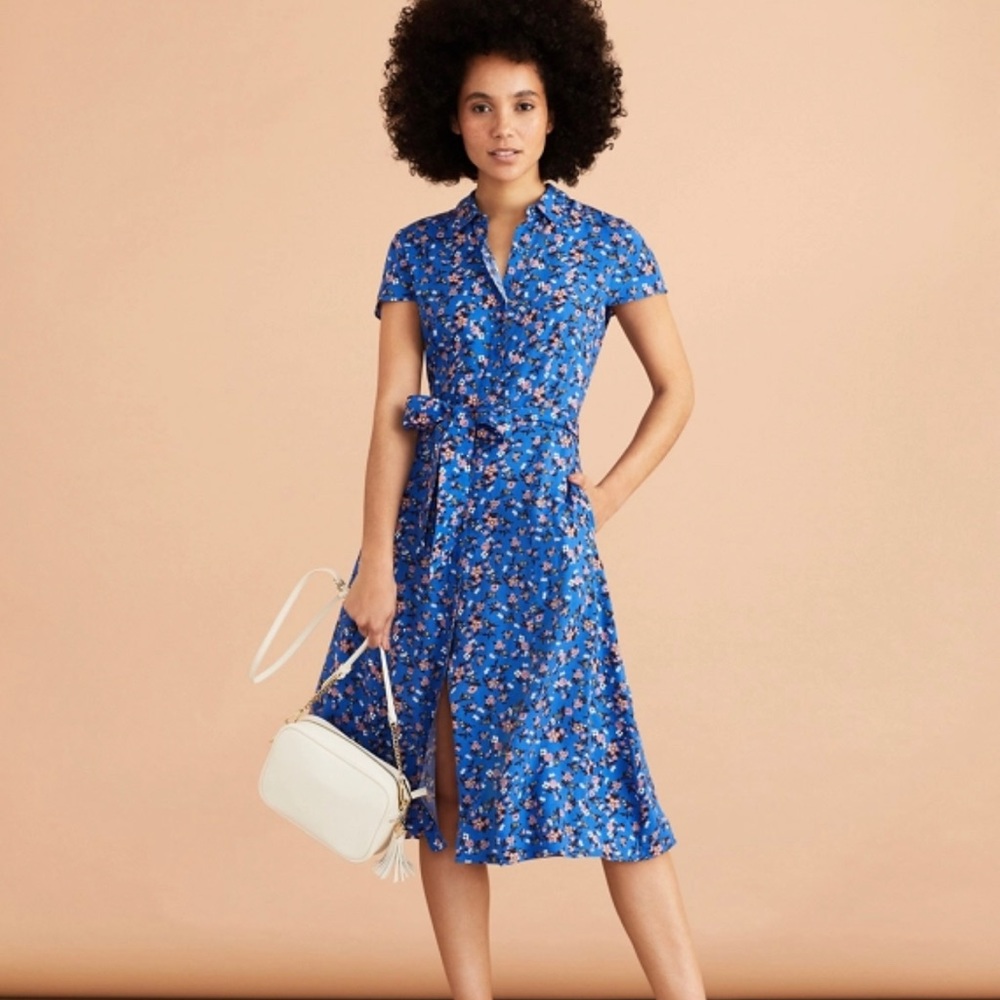 Brooks Brothers Floral-Print Dobby Shirt Dress 6